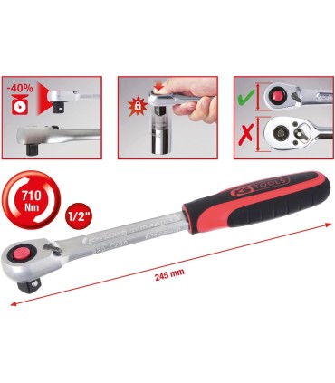 LLAVE CARRACA 1/2" KS TOOLS CABEZA ESTRECHA