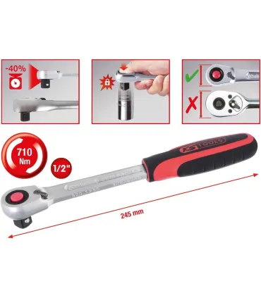 LLAVE CARRACA 1/2" KS TOOLS CABEZA ESTRECHA