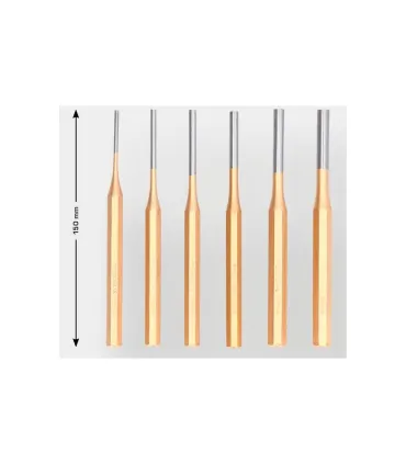 JUEGO 6 PUNZON CILIN. S/Larga  Ø 3-8mm FUNDA PLASTICA