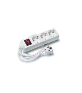 BASE MULTIPLE 3 TOMAS 2P+T CON INTERRUPTOR CABLE 1,5 MTS