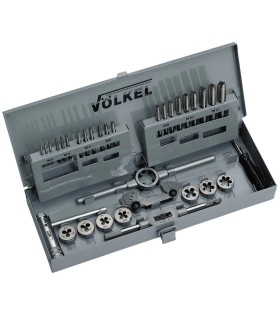 KIT COMPACTO 32 PIEZAS CON JUEGOS MACHO+COJINETE HSS M3-M12