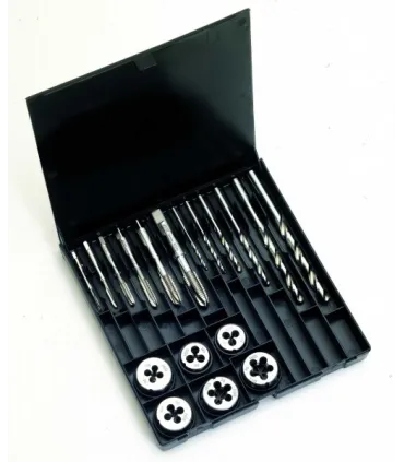 KIT 18 PZAS MACHO MAQ.+ COJINETE + BROCA DE M3 A M10