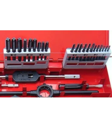 SET 35pcs JUEGOS MACHO+COJINETE+BROCA HSS M3-M12 VAPORIZADOS