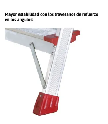 ESCALERA FARAONE ALUM.TIJERA 4 Peld + Bandeja