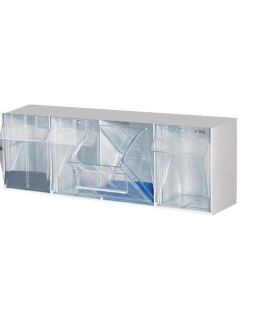 CONTENEDOR BASCULANTE 4 CAJONES GRIS