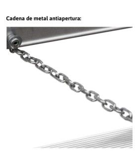 ESCALERA TIJERA DOBLE 7+7 PELDAÑOS ANCHO ALTURA: TJO 2,8M PLEG 1,7MT