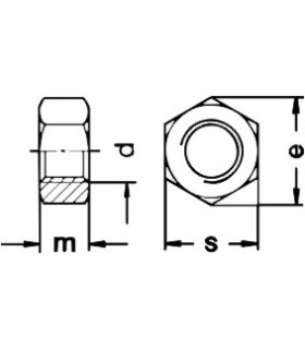 TUERCA DIN 934 MF 10/125 IZQUIERDA