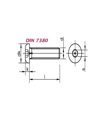 M16X50 TORNILLO ALLEN CAB.BAJA DIN 6912 8.8 NEGRO