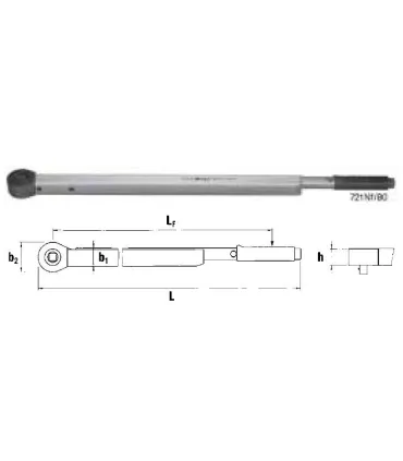 LLAVE DINAMOMETRICA 721Nf-STAHLWILLE 16-80KgM (160-800Nm) Cuadradillo 3/4"