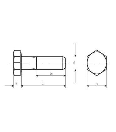 M24X80 TORNILLO HEXAGONAL DIN 931 6.8 ZINCADO