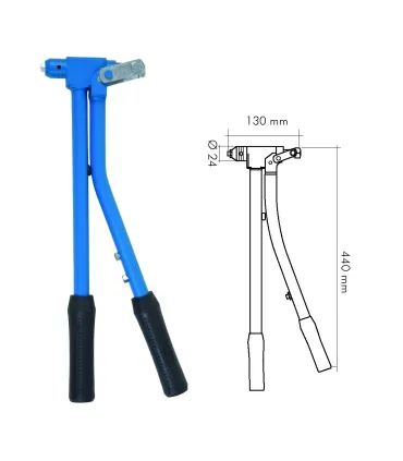 REMACHADORA CODO REFORZADA L 440MM HASTA Ø6mm (5mm acero)