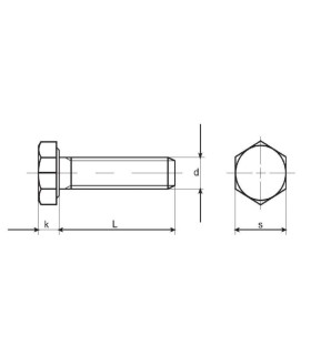 M24X65 TORNILLO HEXAGONAL DIN 933 10.9 ZINCADO