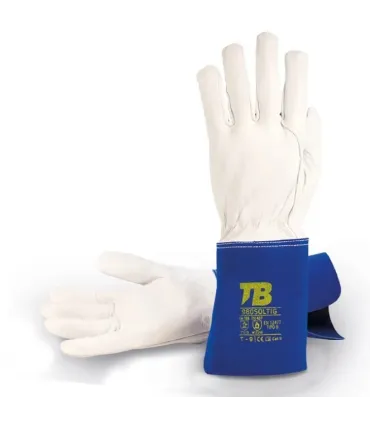 PAR GUANTES 980 SOLTIG SOLDADOR AZUL-BLANCO T-10