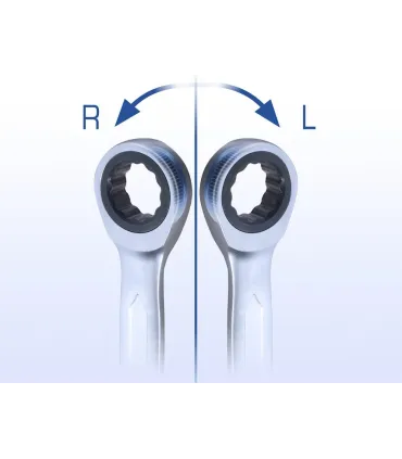 J. 5 LLAVE MIXTA CARRACA REVERSIBLE 8-19mm BT 13105