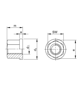 TUERCA CON COLLAR DIN 6331 M-24 CAL.10