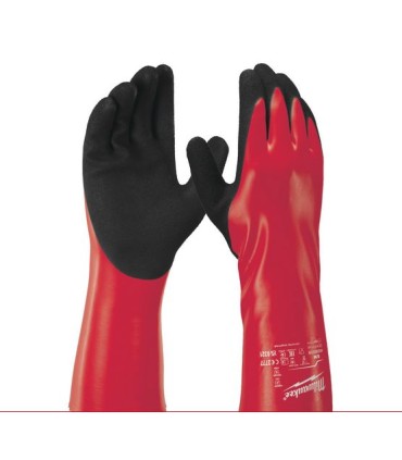 GUANTES QUÍMICOS C/NITRILO L350 MILWAUKEE 9/L
