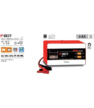 CARGADOR BATERIA F807 12-24V 4-8Amp  (Bat.24-120Ah)