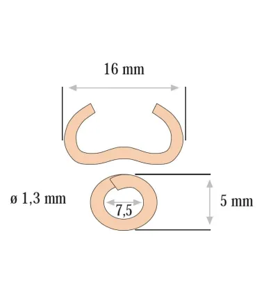 CAJA 1000 GRAPAS OMEGA 16mm