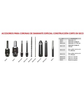 CORONA DIAMANTE Ø 22x300mm CORTE EN SECO