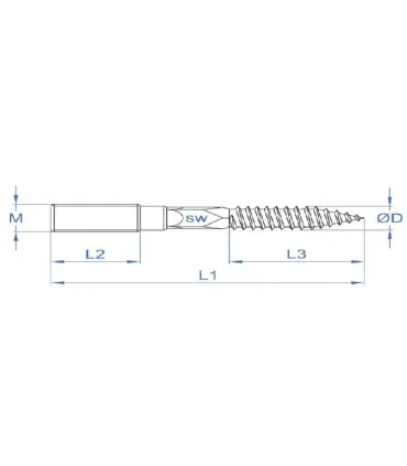 TORNILLO TIRAFONDO INOX-A2 ABRAZADERA 8x60