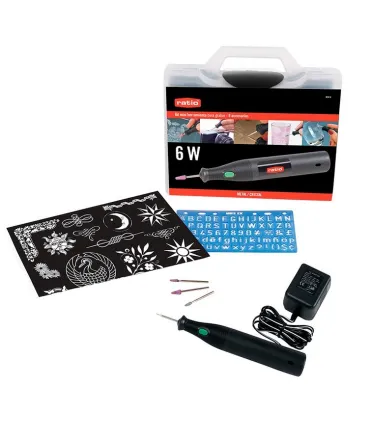 KIT LAPIZ GRABADOR ELECTRICO RATIO 6W por rotación fresas