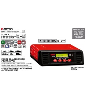 CARGADOR BATERIAS AUTOMATICO 9030 6-12V 5-30Amp. TODO TIPO DE BATERIAS, INCLUIDAS LITIO