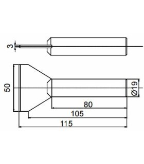 PALA COBRE 50MM PARA SOLDADOR CORREA TERMO 300W