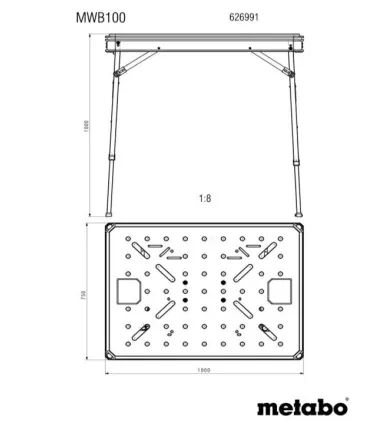 BANCO DE TRABAJO MONTAJE RAPIDO METABO MWB100