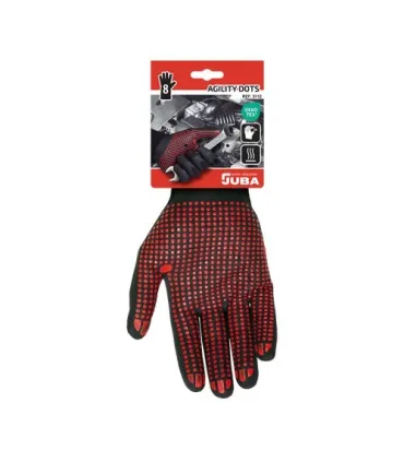 GUANTES DE NITRILO JUBA SIN COSTURAS AGILITY DOTS