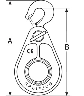 POLEA DESMONTABLE P-60 2.000KG para cable hasta Ø10mm