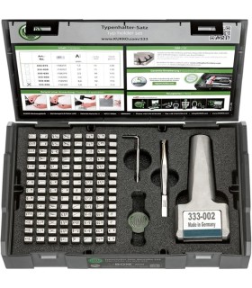 JUEGO 100 TROQUEL ALFANUMERICO MANUAL 5mm + MANGO 8 CARACTERES 165.5