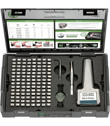 JUEGO 100 TROQUEL ALFANUMERICO MANUAL 5mm + MANGO 8 CARACTERES 165.5