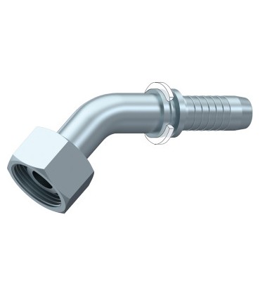 HEMBRA GIRATORIA 45º MÉTRICA CONO24º/60º  Ø 18L  M26X1.5 DN 5/8"