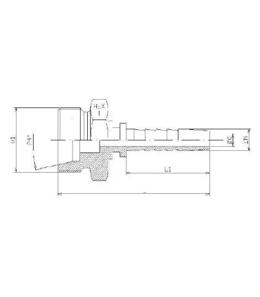 MACHO FIJO MÉTRICO SERIE FRANCESA Ø 13,2 M20X1,5 DN 3/8"