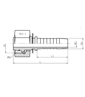 HEMBRA GIRATORIA MÉTRICA SERIE FRANCESA M20X1,5 DN 1/4"