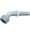 HEMBRA GIRATORIA MÉTRICA 45° CONO24° +JUNTA INTERLOCK M42X2 DN 1"