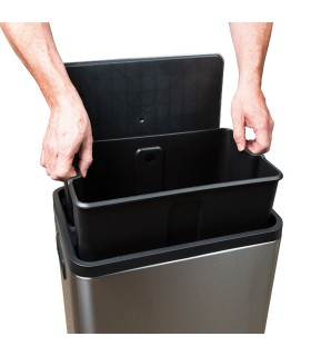 CUBO/ PAPELERA INOX 50 LTS. PEDAL+TAPA