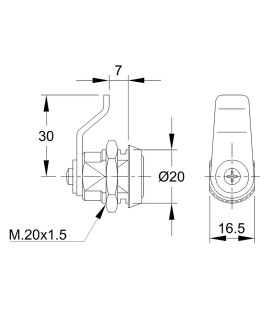CIERRE TAQUILLA R-14 LEVA ACODADA