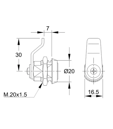 CIERRE TAQUILLA R-14 LEVA ACODADA