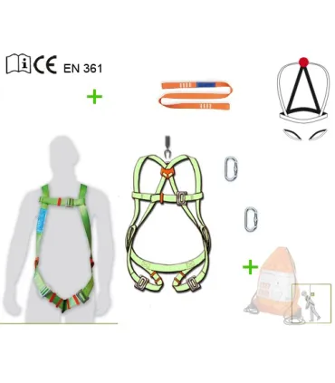 ARNES ANTICAIDAS C/ESLINGA+2 MOSQ.+MOCHILA. CUMPLE CE EN361