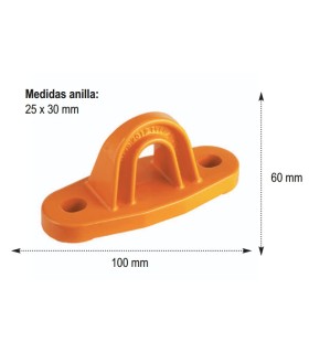 PLACA ANCLAJE LINEA VIDA ALUMINIO 2 TALADROS