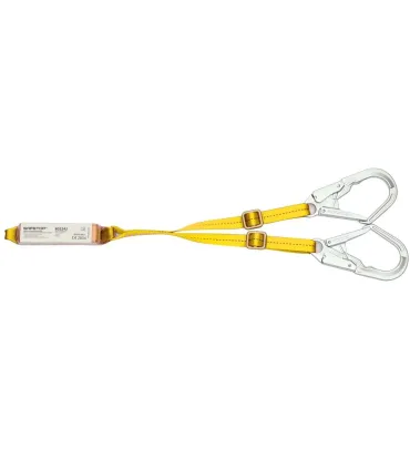 AMARRE DOBLE CINTA REGULABLE 1,5-2m C/ABSORBEDOR+GANCHOS