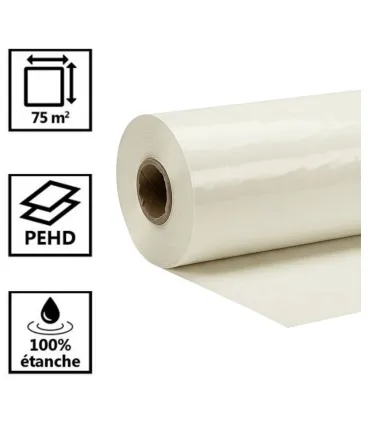 ROLLO 25 MTS  PLASTICO FINO ANCHO 3 Mts TRANSLUCIDO. TOTAL 75m2