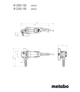 AMOLADORA ANGULAR METABO 2000 W. 180 W2000-180