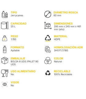 BIDON APILABLE HOMOL. ADR NAT 25L ASA+TAPON