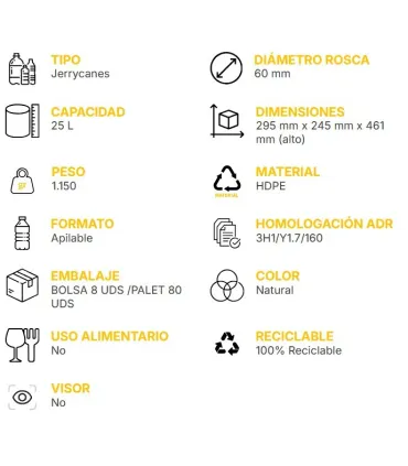 BIDON APILABLE HOMOL. ADR NAT 25L ASA+TAPON