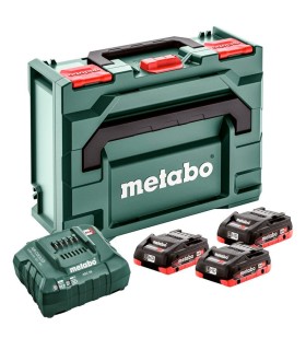 COMBO METABO 3 BATERIAS 18V LI-HD 4 Amp +CARGADOR, EN MALETA