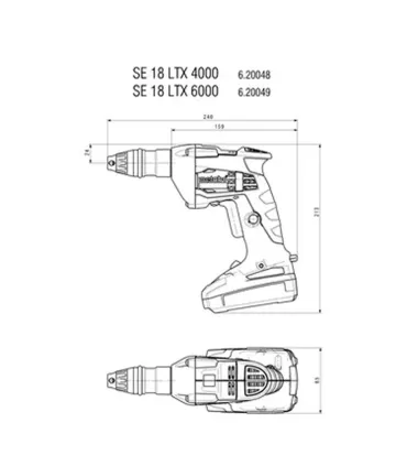 ATORNILLADOR BATERIA METABO SE18LTX-6000 5Nm/0-6000rpm, SOLO CARCASA