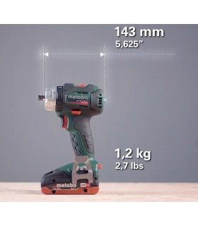TALADRO ATORN. METABO BS-18-LT BL 2 BATERIAS 4AH + CARGADOR