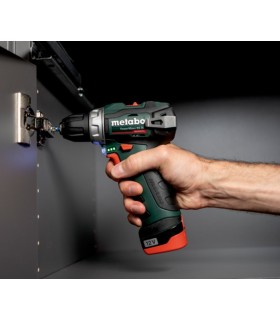TALADRO ATORNILLADOR METABO 2 BAT.12V-2Ah POWERMAX BASIC